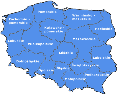 Mapa Polski auto zastepcze